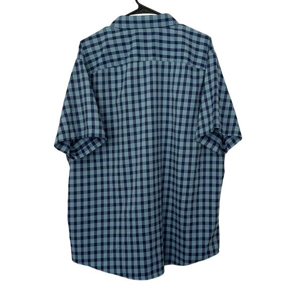 UNTUCKit Men’s Short Sleeve Button Down Shirt Blue Check Pattern Size XXL Preppy - Picture 2 of 7